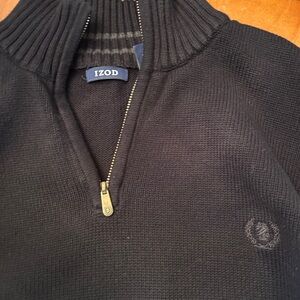 VINTAGE IZOD Men's Black Zip-Up Sweater